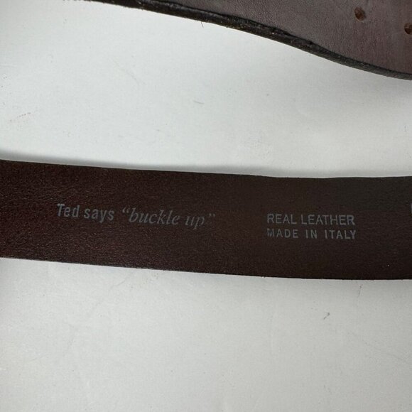 Ted Baker Brown Leather Belt Men's 38in Made in Italy Classic Closet Staple - Picture 9 of 11